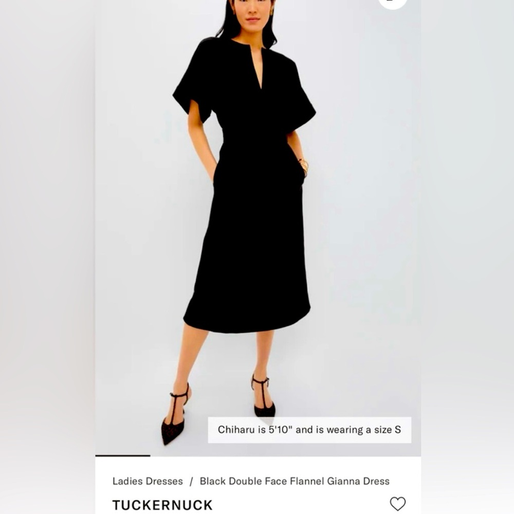 Tuckernuck Black Double Face Flannel Gianna Dress Size XS NWT.